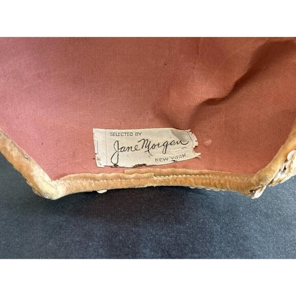 Vintage Jane Morgan 1960s Scalloped Velvet Sequin Hat Gatsby Flapper Party Glam - Picture 5 of 7